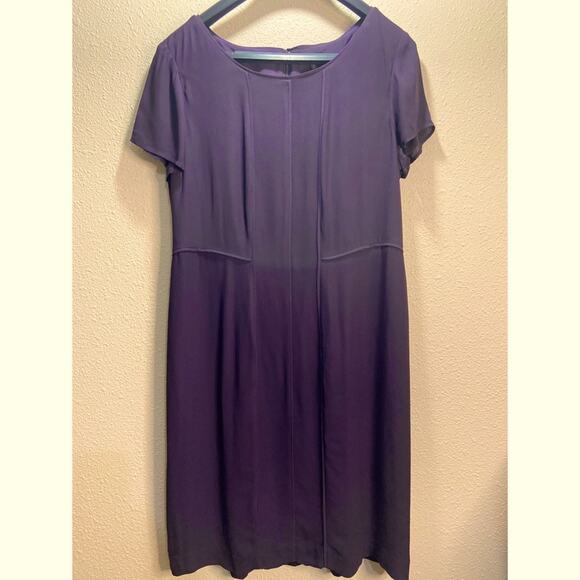 Talbots Women Purple 100% Viscose Short Sleeve Midi Dress Size 12 - Picture 1 of 7